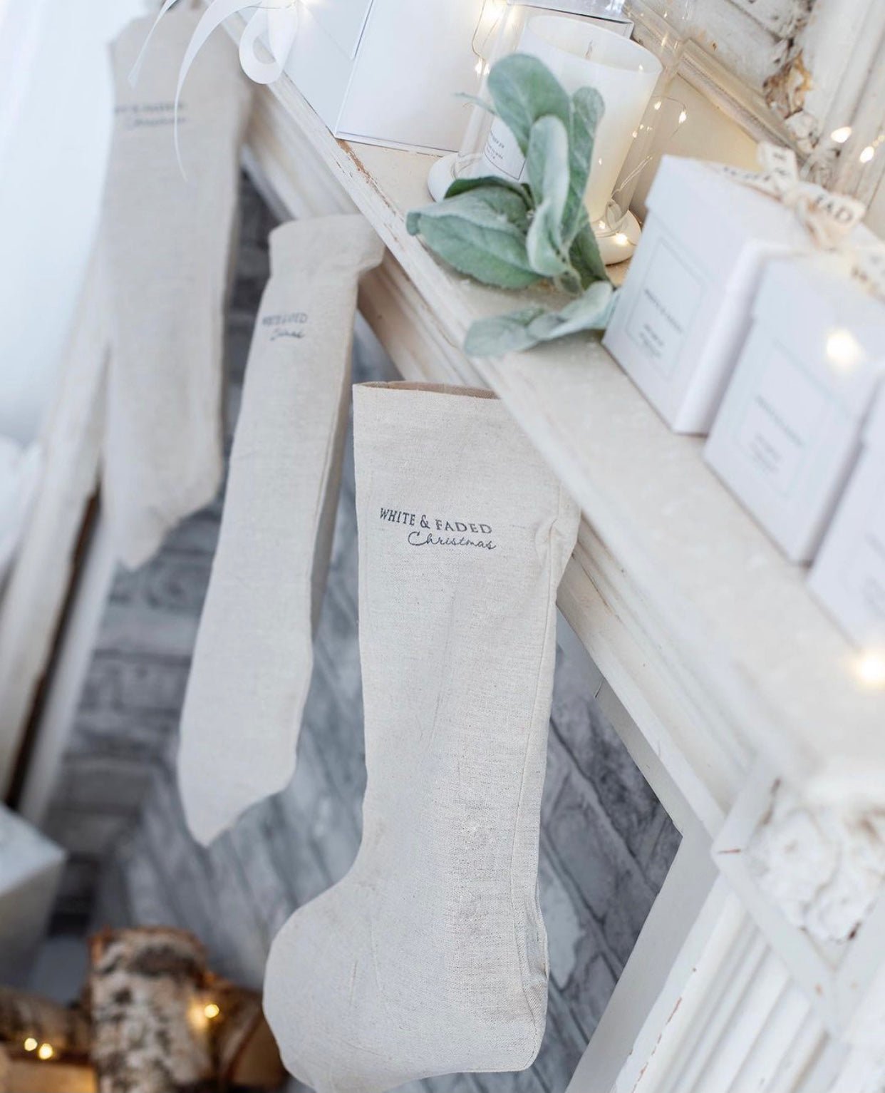 Christmas Gift Stocking (add-on product) - White & Faded