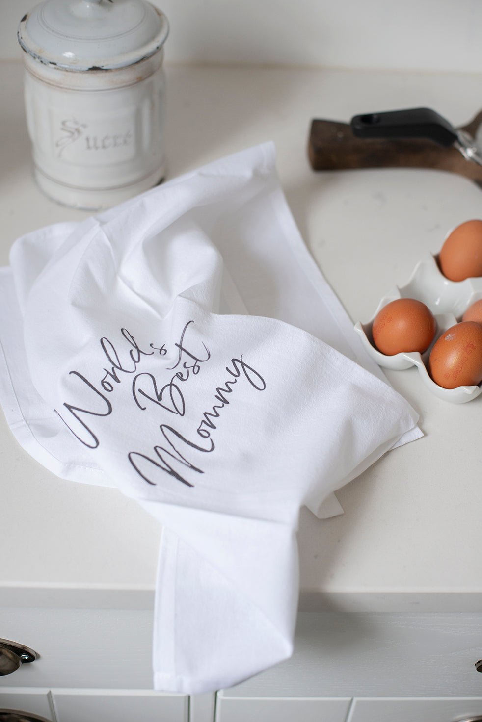Best Mommy Tea Towel - White - White & Faded