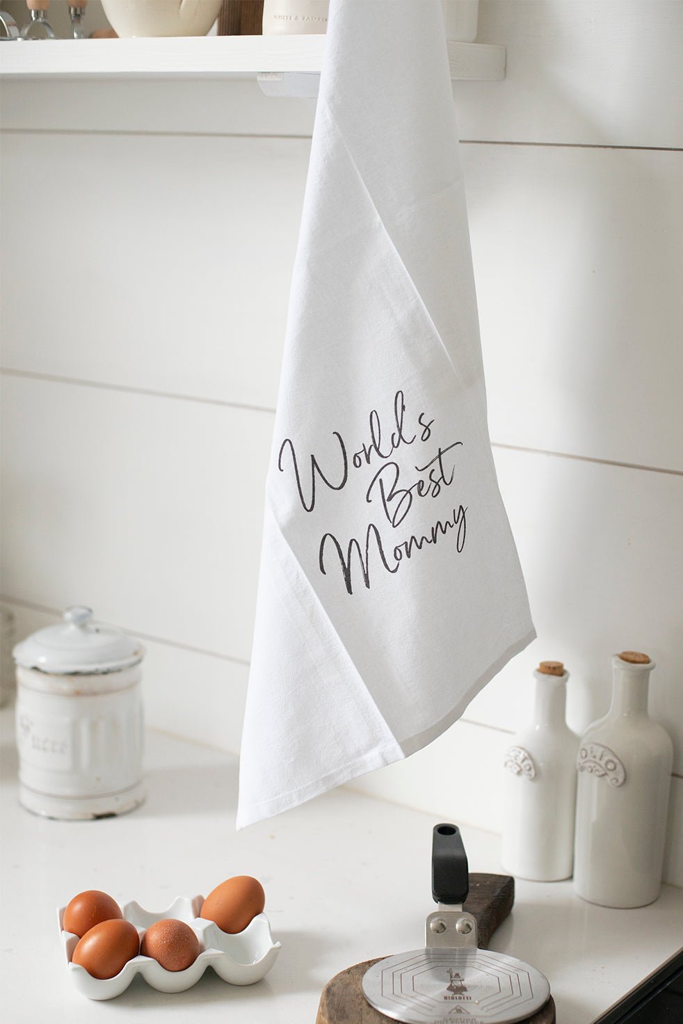 Best Mommy Tea Towel - White - White & Faded