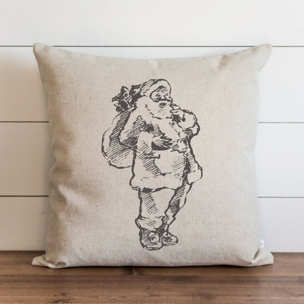 Father Christmas Pillow Cover - White & Faded