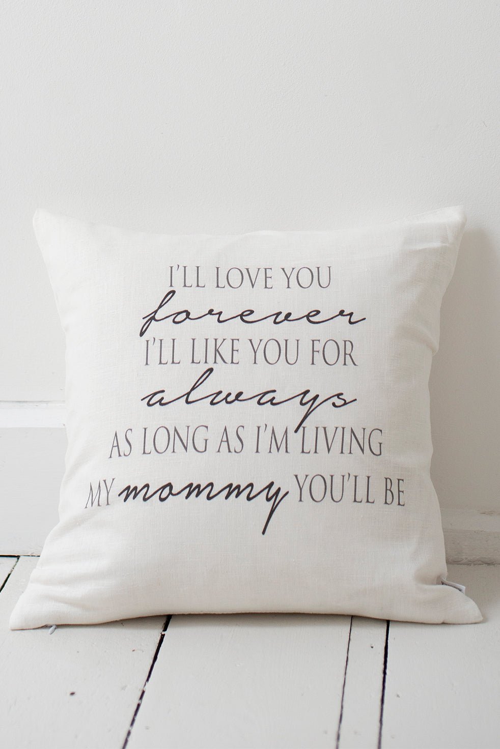 Love Mommy Pillow Case - White - White & Faded